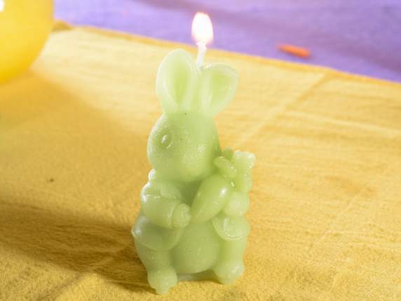Bougie colorée lapin et carotte en paquet individuel
