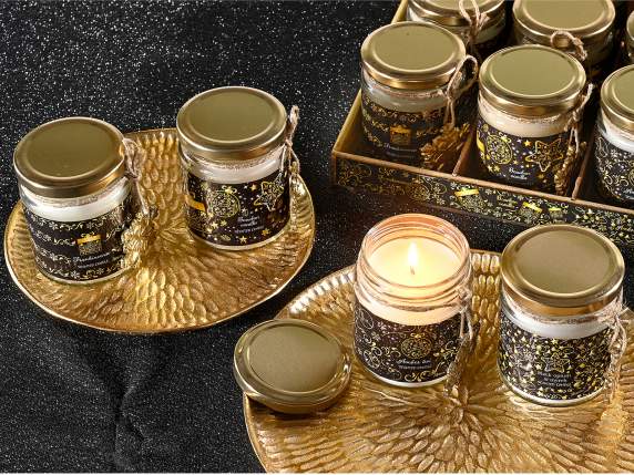 Bougie parfumée de Noël dans un pot en verre avec pendentif