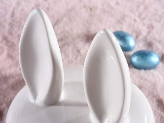 Lot de 2 pots en céramique avec couvercles en forme doreill