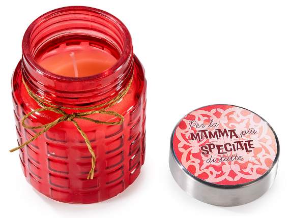 Bougie parfumée dans un pot en verre avec couvercle pour mam