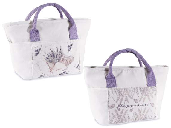 Sac isotherme - lunch bag 8L lavande avec poches, poignées