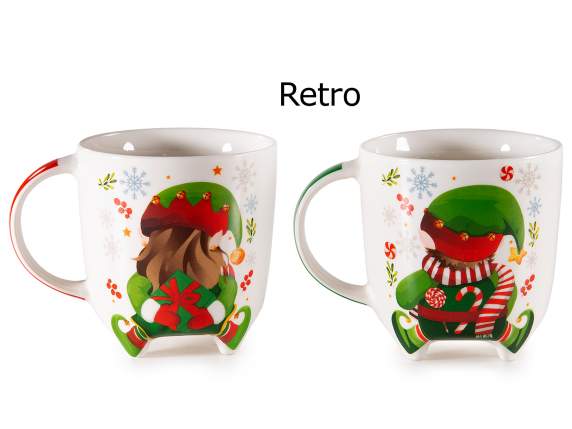 Mug de Noël en porcelaine 350 ml avec pieds