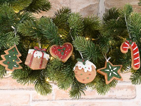 Decorazione natalizia biscotti in resina da appendere