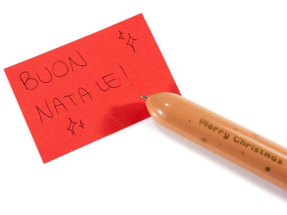 Penna multicolore con 10 inchiostri, con decoro natalizio