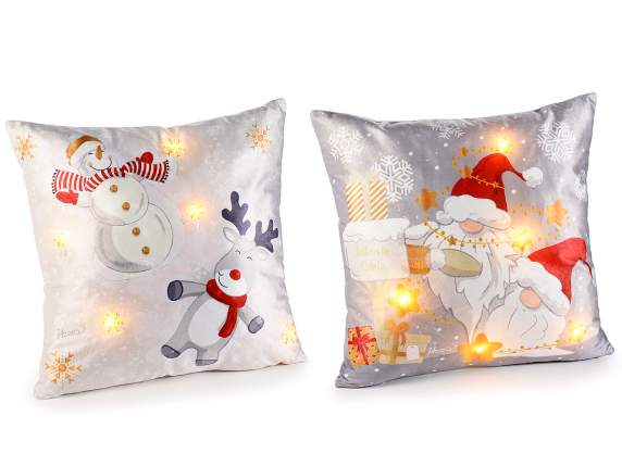 Cuscino imbottito sfoderabile SnowHoliday con luci LED