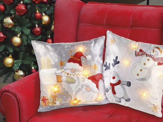 Cuscino imbottito sfoderabile SnowHoliday con luci LED