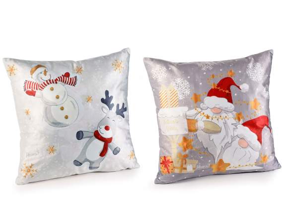 Cuscino imbottito sfoderabile SnowHoliday con luci LED