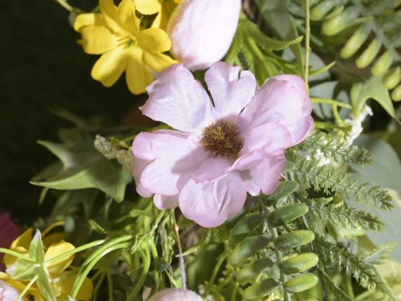 Ghirlanda di fiori e foglie artificiali
