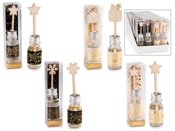 Mini profumatore ambiente 10 ml con stick legno natalizio