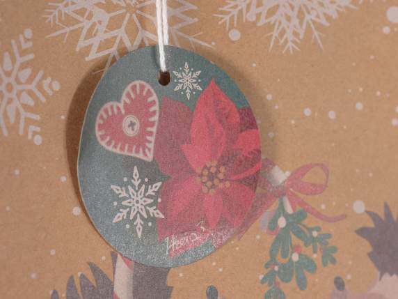 Sacchetto-busta in carta naturale Winter Love con tag