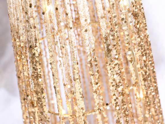 Set 3 alberi con glitter e luci LED