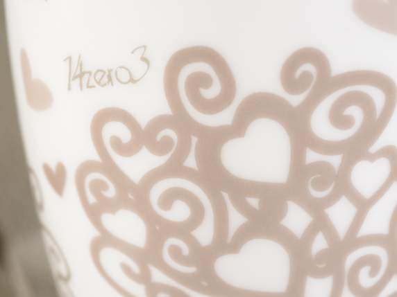 Tazza mug in porcellana AlberoDellaVita con manico a cuore