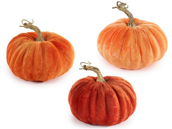 Zucca artificiale rifinita in velluto