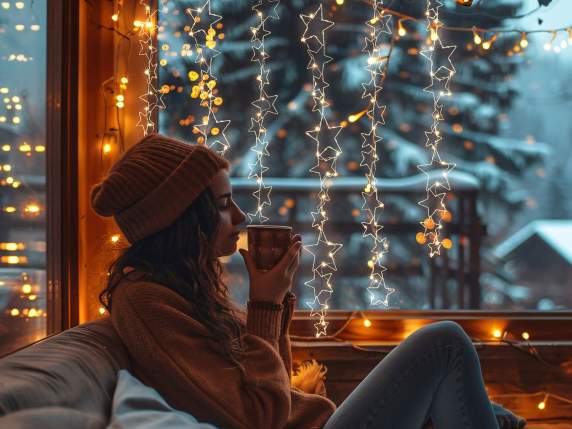 Ensemble de 2 cascades détoiles avec lumières LED