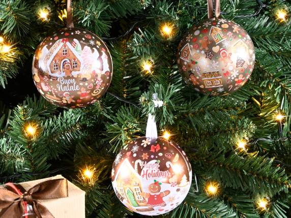 Boule de Noël alimentaire en métal ouvrable à suspendre