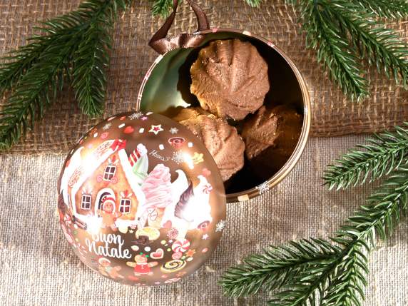 Boule de Noël alimentaire en métal ouvrable à suspendre