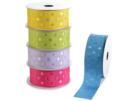 Ruban en tissu à pois brodés de 38 mm