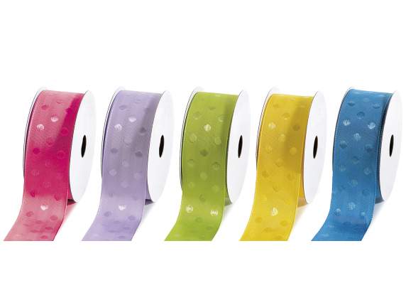 Ruban en tissu à pois brodés de 38 mm
