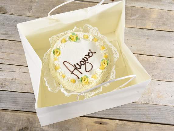 Sac-enveloppe à large fond en papier rigide et poignées tors