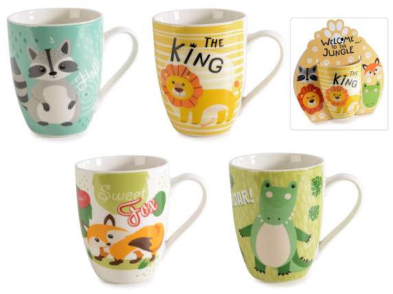 Tasse en porcelaine de 350 ml pour enfants avec animaux