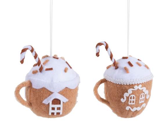 Mug de Noël en feutre avec ficelle de suspension