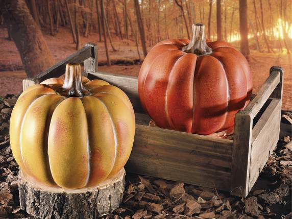 Citrouille décorative en terre cuite à poser