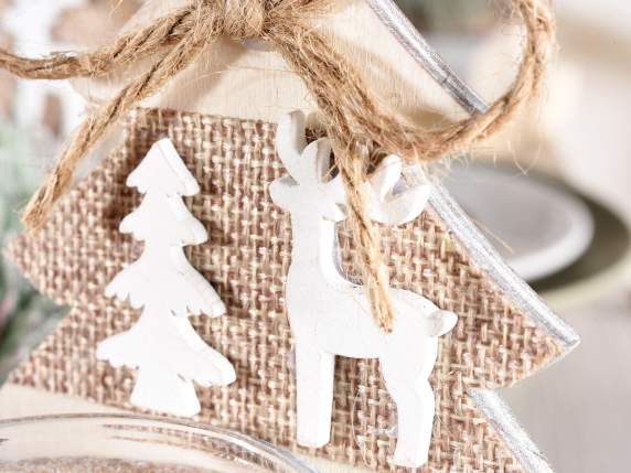 Bougeoir en verre et bois pour pièce maîtresse avec déco