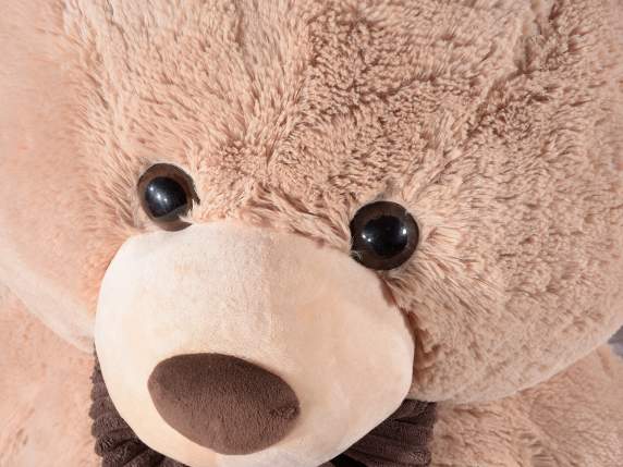 Ours en peluche géant avec nœud en tissu velours