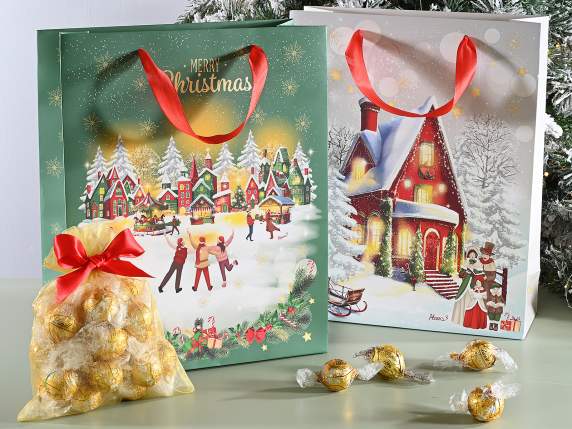 Grand sac en papier - enveloppe avec décorations de Noël