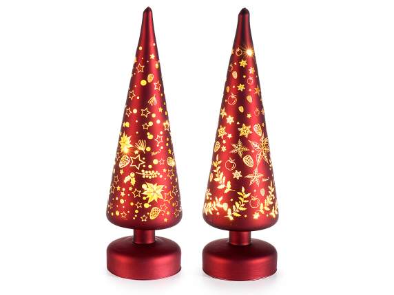 Sapin de Noël en verre décoré de lumières LED