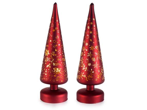 Sapin de Noël en verre décoré de lumières LED