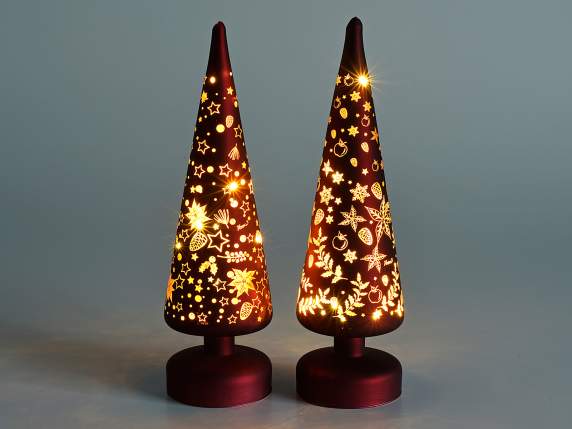 Sapin de Noël en verre décoré de lumières LED