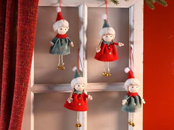 Lutin suspendu aux longues pattes avec pieds cloches