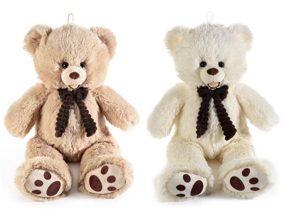 Ours en peluche avec nœud en tissu velours