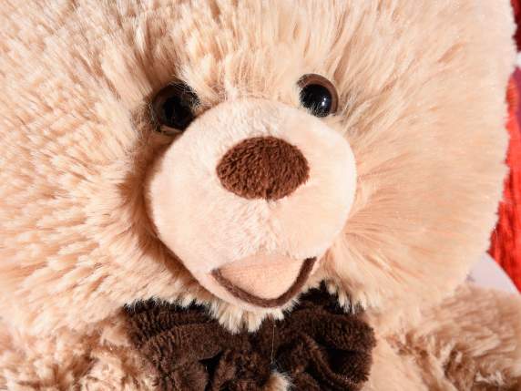 Ours en peluche avec nœud en tissu velours