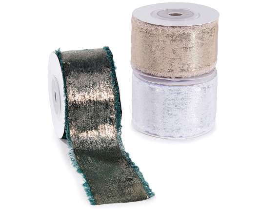 Ruban en tissu effet métallisé de 38 mm