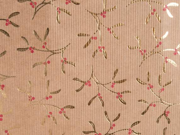 Sac en papier moyen avec impression de brindilles dorées