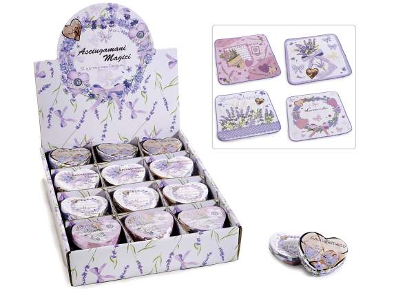 Mini serviette magique en coton imprimé lavande