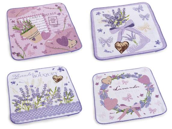 Mini serviette magique en coton imprimé lavande