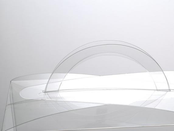 Boîte rectangulaire en PET avec poignée - qualité alimentair