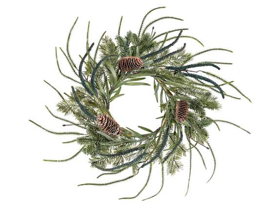 Guirlande de sapin artificiel avec pommes de pin