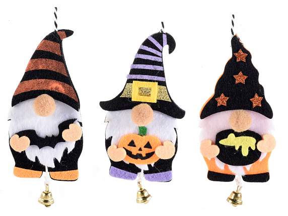 Gnomos de Halloween Hilo decorativo en tela para colgar
