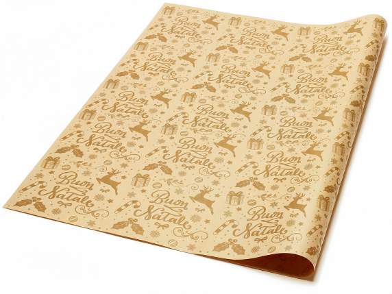 Paquete de 60 hojas de papel de regalo natural