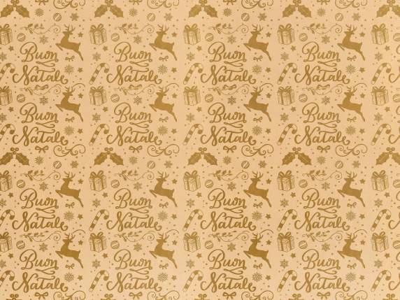 Paquete de 60 hojas de papel de regalo natural