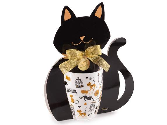 Mug en porcelaine de 350 ml avec décorations de chat
