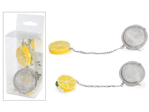 Infuseur en acier inoxydable alimentaire avec citron résine