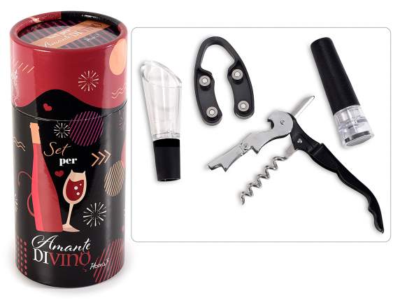 Confezione regalo 4 accessori da sommelier per il vino