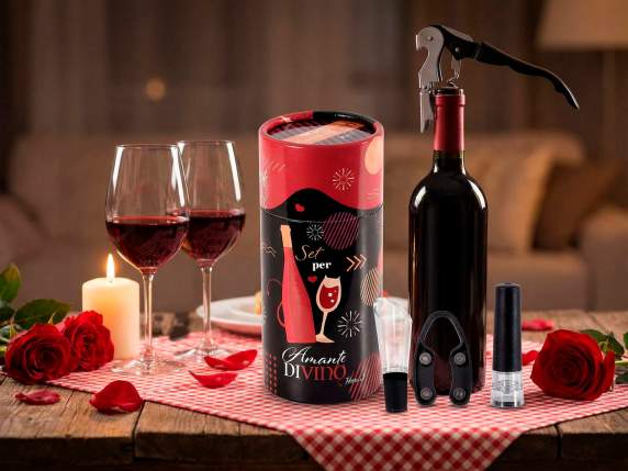 Confezione regalo 4 accessori da sommelier per il vino