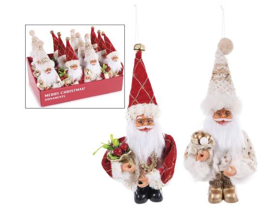 Babbo Natale in stoffa con sacco doni da appendere