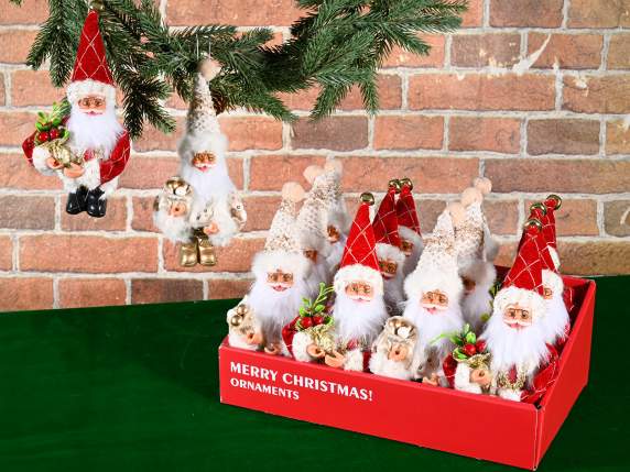 Babbo Natale in stoffa con sacco doni da appendere